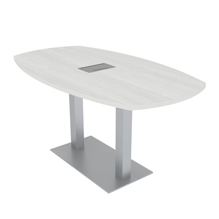 Skutchi Designs 33.5 in W, 59.5 in L, 29 in H, Engineered Wood Top, White HAR-ABOT-34X60-DOU-ELEC-WHCYPRESS